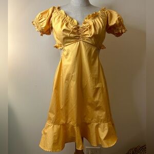 ASTR the label marigold colored dress